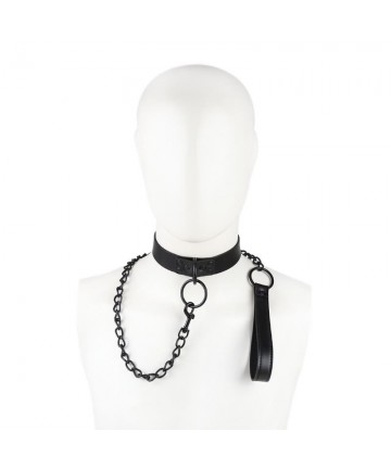 Collar negro con correa de Fetish Addict - 2