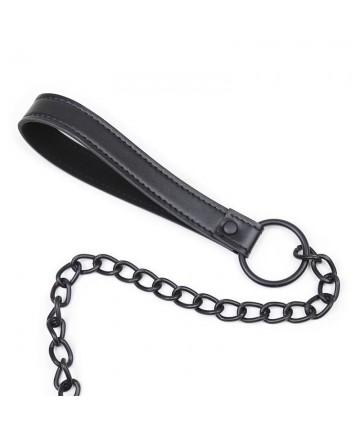 Collar negro con correa de Fetish Addict - 5