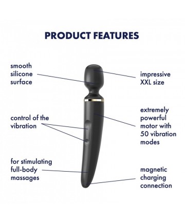 Masajeador femenino Satisfyer Wand-er Woman Negro - 7