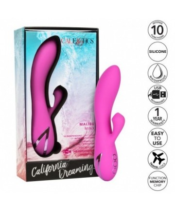 Vibrador con succionador conejito Malibu Minx de Calexotics - 9