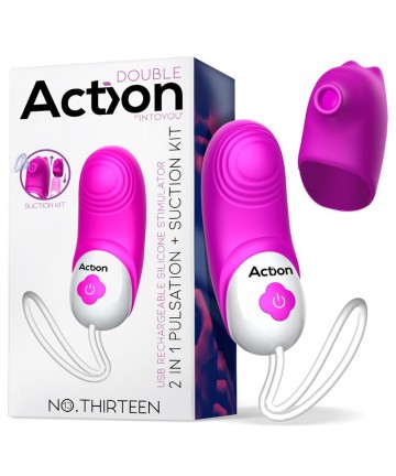 Vibrador 2 en 1 Action No. Thirteen con pulsación y succión - 6