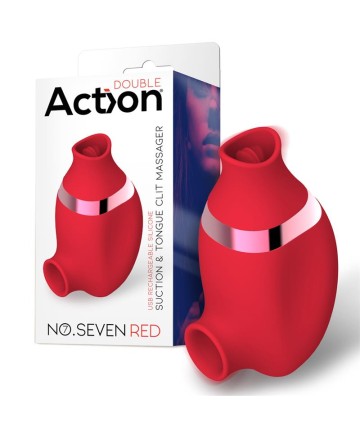 Action No. Seven Red Succionador y Vibrador con lengua 2 en 1 - 1